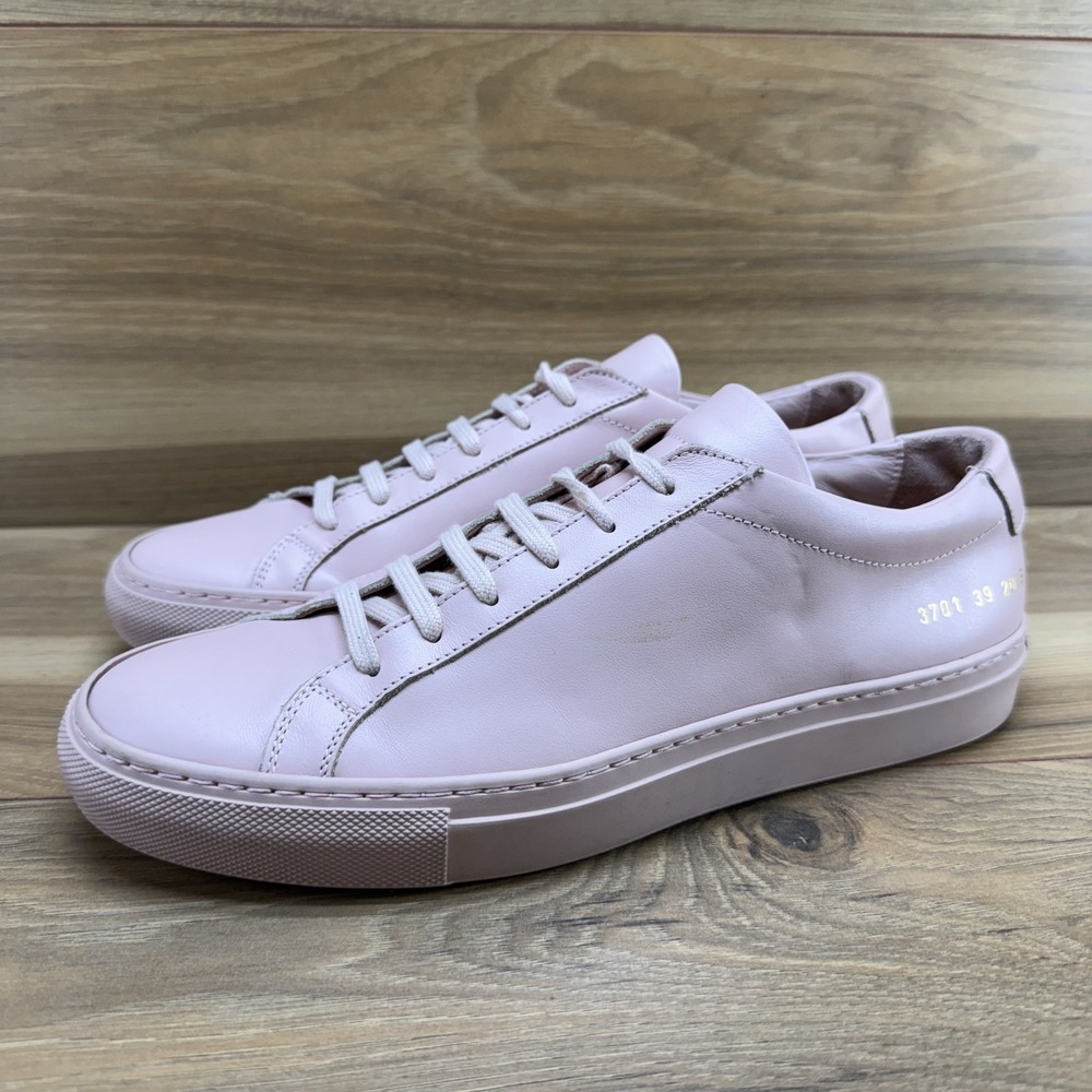 Common Projects Blush Pink Achilles Low Sneakers Women 9 EU 39 Leather Old Money